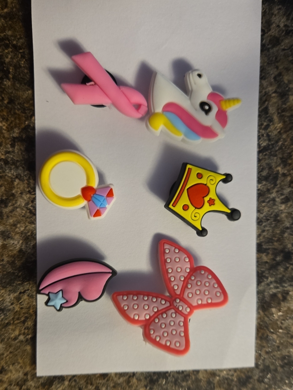 Kids Pink Unicorn & Butterfly Shoe Charms - Cute Assorted Set